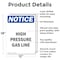 Signmission High Pressure Gas Line, 12 in W x Rectangle, Aluminum OS-2PACK-NS-A-1218-V-13486 - alternate 4